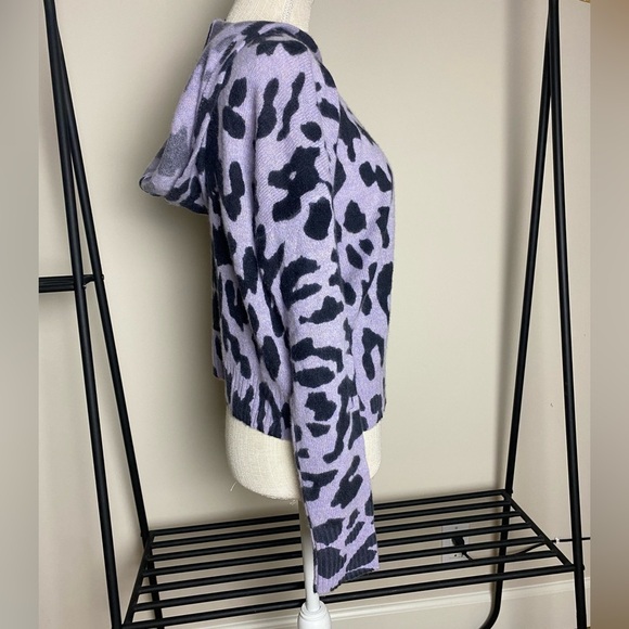 Skull Cashmere Purple & Black Carson Leopard Print Hoodie Sweater Size XS NEW - Picture 5 of 8